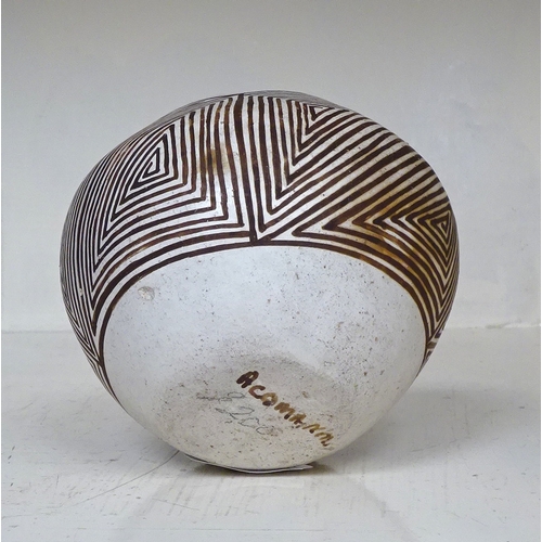 159 - An Acoma New Mexico Native American pot having geometric decoration