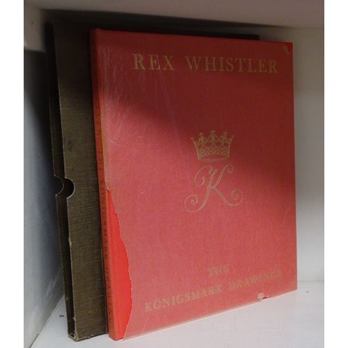 162 - Rex Whistler: The Konigsmark Drawings, book published The Richard Press 1952, red cloth bindings wit... 