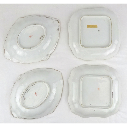 201 - A pair of Crown Derby lozenge shaped dishes together with a matching pair of square dishes. (4)