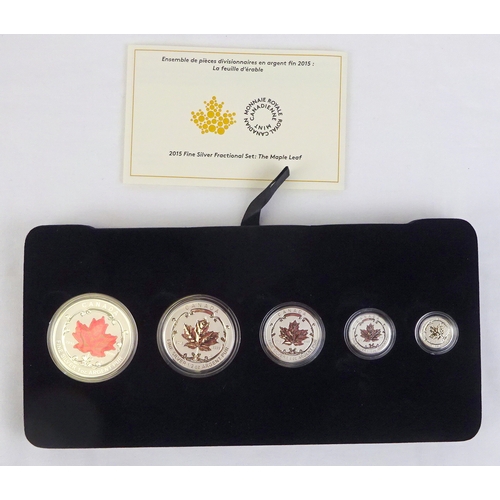 322 - A Canada 2015 Fractional Coin Set: The Maple Leaf.  Cased.