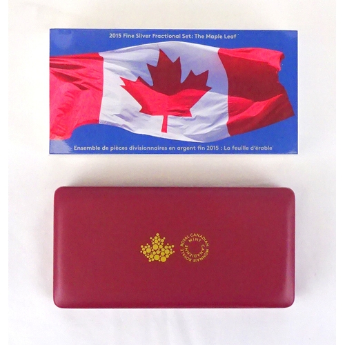 322 - A Canada 2015 Fractional Coin Set: The Maple Leaf.  Cased.