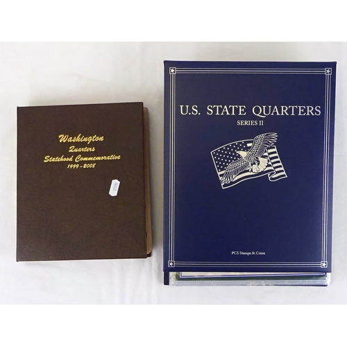 327 - Two partially complete albums of US State Commemorative Quarters, early 21st century.