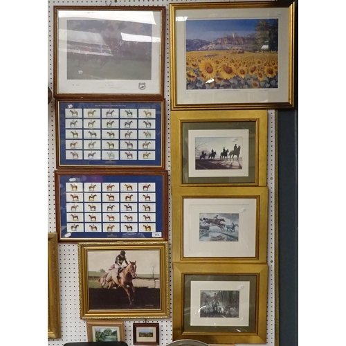 173 - Equestrian interest pictures and prints including cigarette cards; other prints.