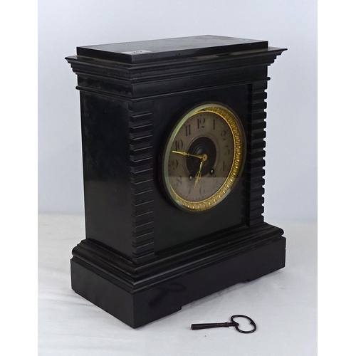 217 - A slate cased mantel clock