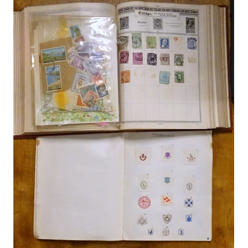 265 - Five books, Marks and monograms on pottery and porcelain, The empire postage stamp album(some stamps... 