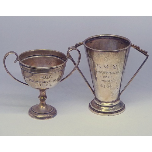 424 - Four miniature silver trophy cups, a/f.  200gr.