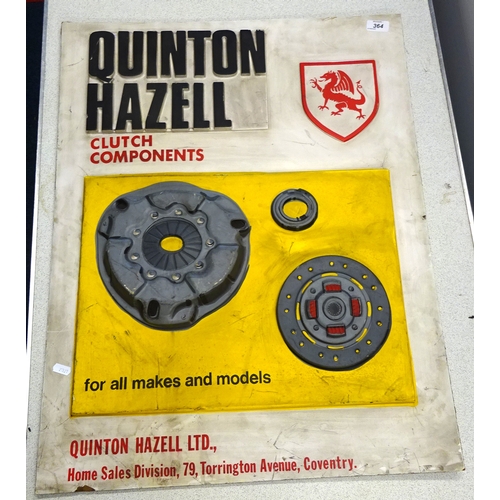 364 - A Quinton Hazel clutch components advertising sign. 75cm long.