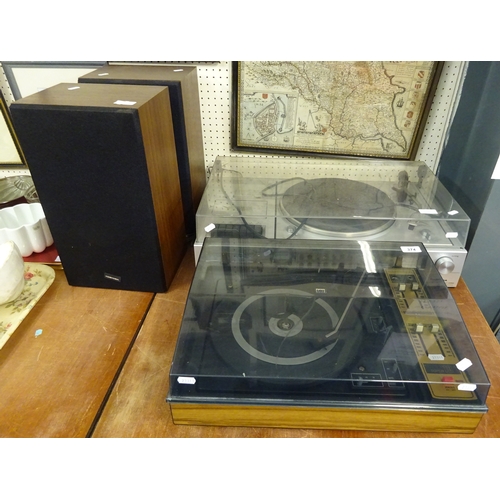 374 - A Toshiba music centre together with another record player.