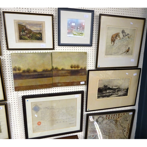 387 - A quantity of framed prints.