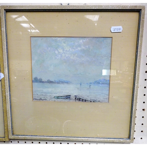 392 - Three John Hatton Markham pastels, two country scenes and a lake scene.