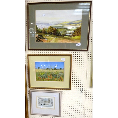 395 - Three framed pictures.