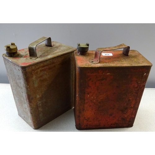 404 - Two vintage petrol cans with screw tops.