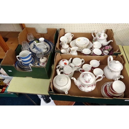 405 - A quantity of Royal Albert and further ceramics, two tea pots knops af.