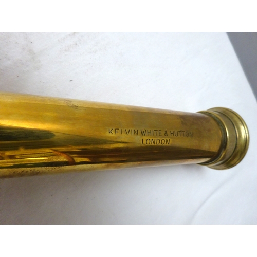 413 - A Kelvin White and Hutton London brass and leather telescope.