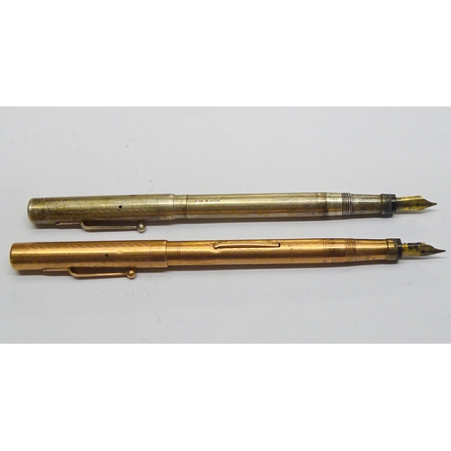 248 - A Swan fountain pen having lever filler action, 9ct gold case with Mabie, Todd & Co nib marked 14ct;... 