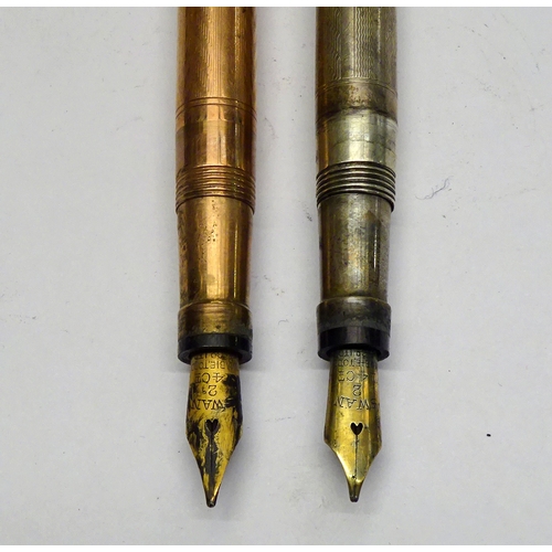 248 - A Swan fountain pen having lever filler action, 9ct gold case with Mabie, Todd & Co nib marked 14ct;... 