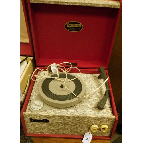 A Dansette popular portable record player.