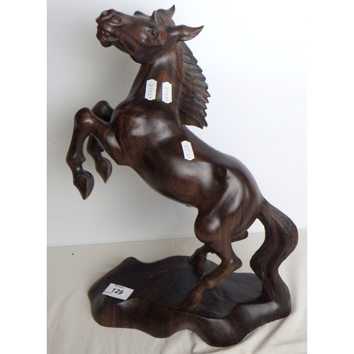 129 - A horse, carved hardwood, unsigned