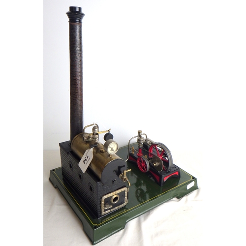 134 - A Marklin stationary steam engine toy. A/F restored and repainted