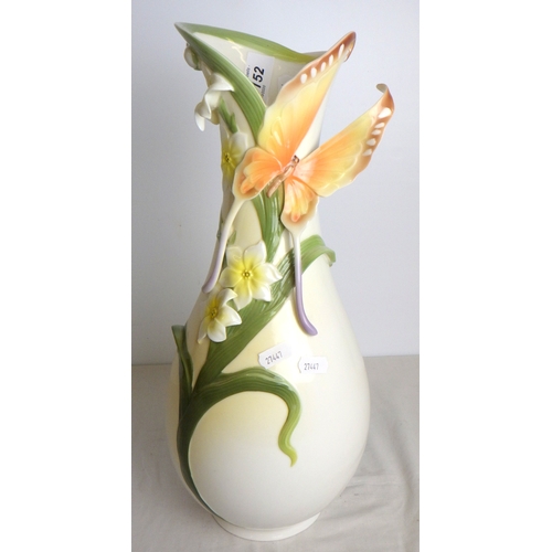 152 - A Graff Porcelain floral encrusted vase