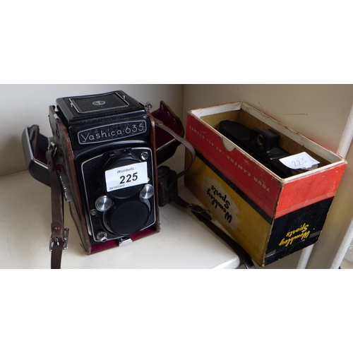 225 - A YashicaFlex 635 TLR camera; a Wembley Sport camera with original box. (2)