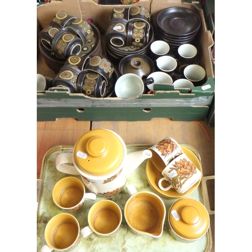 73 - A large quantity of Denby Arabesque tea and dinner ware together with a part Worcester coffee set (2... 