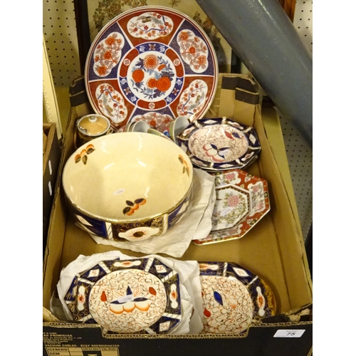 75 - A quantity of misc. Oriental ceramics together with further ceramics.