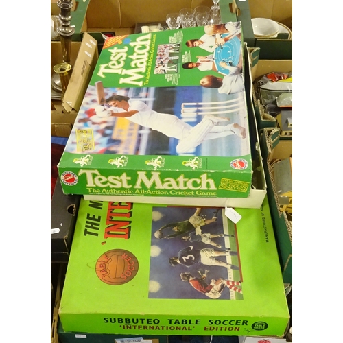 156 - A vintage Subbuteo table soccer game  together with Test Match cricket game af.