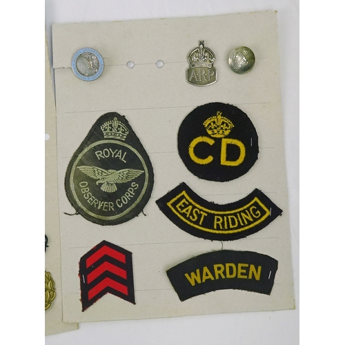 416 - Various military interest buttons and badges