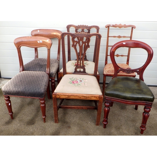 591 - Eight various antique chairs. (AF) (8)