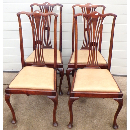 593 - Four Edwardian salon chairs. (AF) (4)