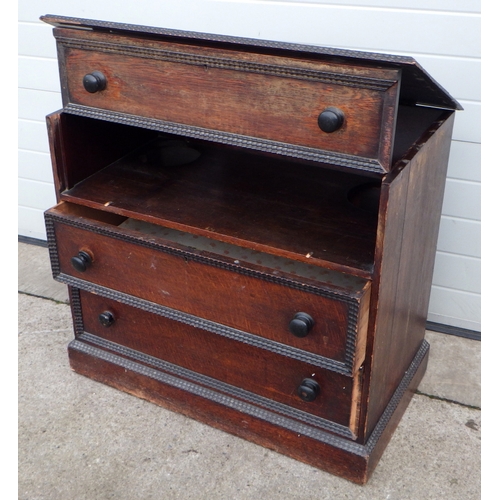 638 - A converted oak chest, 95cm wide.