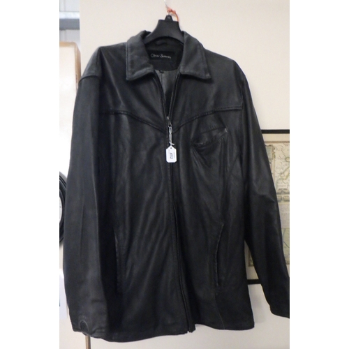 452 - An Oliver Sweeney black leather jacket, size 54