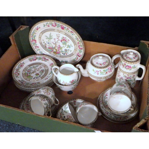 141 - A part Paragon tea service together with a quantity of Indian tree, Royal Doulton dish, Crown Devon ... 