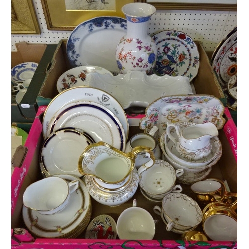 27 - 19th cent and later tablewares and ceramics incl teaware, Staffordshire, Ironstone and Imari pattern... 