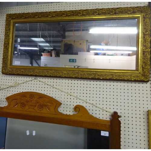 37 - An overmantel mirror; a gilt framed wall mirror (2)