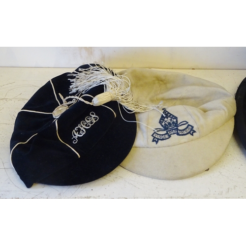 5 - Two Archbishop Holgate's School sporting caps; a bowler hat (3)