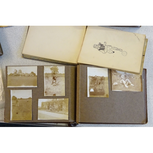 8 - Various early 20th cent photograph albums; a qty of decoupage scraps