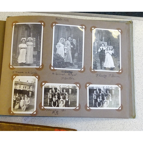 8 - Various early 20th cent photograph albums; a qty of decoupage scraps