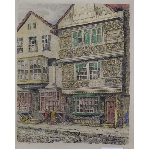 82 - Palmer Surgeon Apothecary Shop Stonegate York framed print  1813, print impression 25.5cm x 21cm.