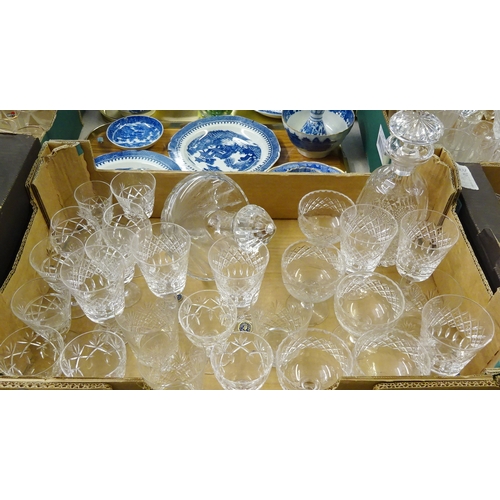 158 - Table glasses incl crystal examples; dump paperweights; glass vases, bowls etc. Some a/f.  (4)