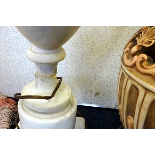 31 - A brass Corinthian column lamp together with three  further various table lamps af (4).