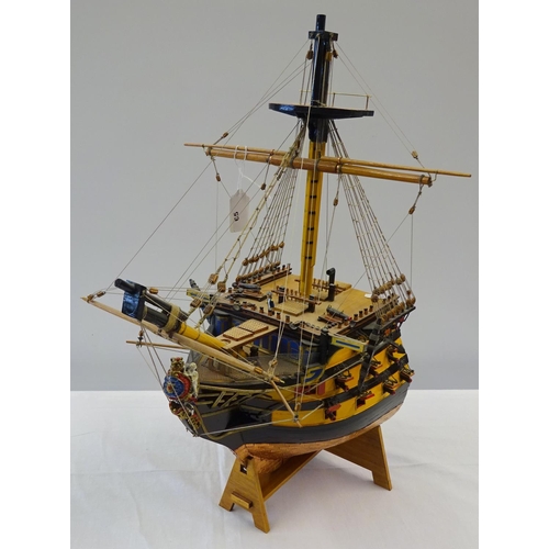 65 - A HMS Victory cross section model ship 48cm tall.