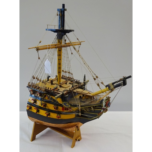 65 - A HMS Victory cross section model ship 48cm tall.