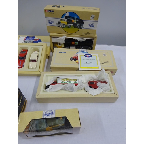 99 - A collection of boxed Corgi vehicles to include Tour De France set, United Dairies etc (7).