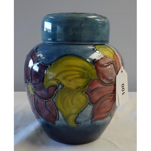 100 - A Mid century Moorcroft ginger jar signed WM 16cm tall.