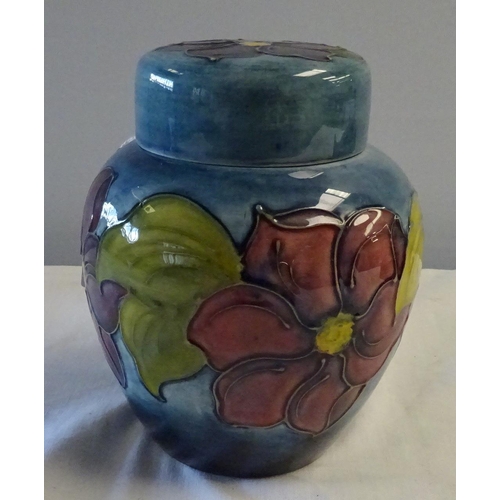 100 - A Mid century Moorcroft ginger jar signed WM 16cm tall.