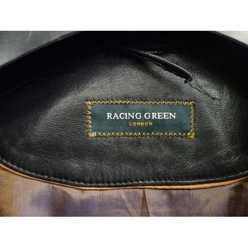 24 - A Racing Green soft leather jacket size M.