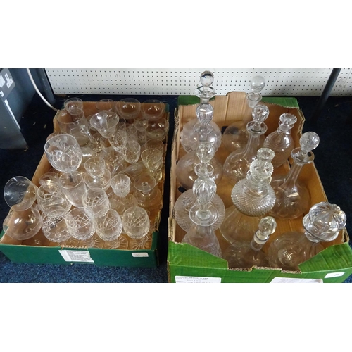 36 - A quantity of glass decanters together with a quantity  various drinking glasses (2)