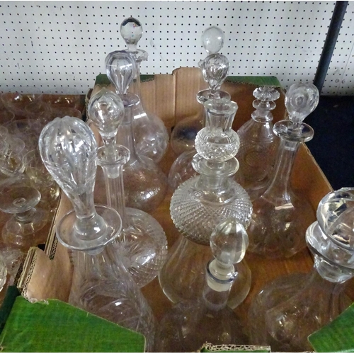 36 - A quantity of glass decanters together with a quantity  various drinking glasses (2)